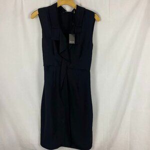 Tahari Black Ruffle Sleeveless Shift Dress New with Tags Women's Size 2